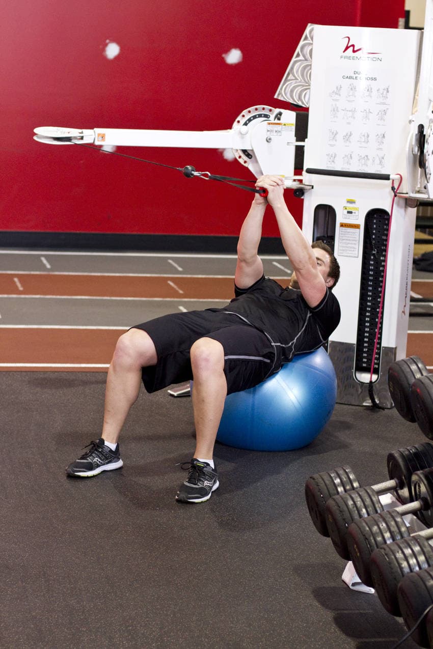 Cable Russian Twists: start and finish position