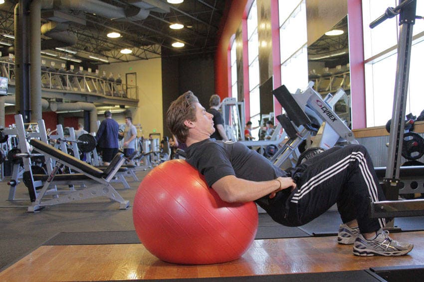 Physioball Hip Bridge: start and finish position